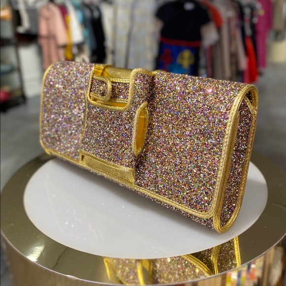 Perrin Paris Glitter Glove Clutch - Picture 2 of 10